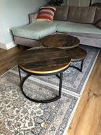 Bijzet tafelset van 3 stuks, Minder dan 55 cm, Rond, Zo goed als nieuw, Hout