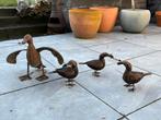 Eenden familie, Tuin en Terras, Tuinbeelden, Ophalen of Verzenden, Gebruikt, Metaal