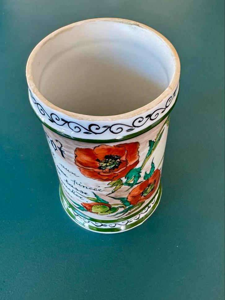Antieke J.R. Hoogezand Apotheekpot - Klaprozen, Antiek en Kunst, Antiek | Keramiek en Aardewerk, Verzenden