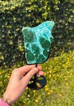 Prachtige chrysocolla slab op standaard, Ophalen of Verzenden