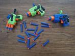 3 nerfpistooltjes met nerfpijltjes, Ophalen of Verzenden, Zo goed als nieuw
