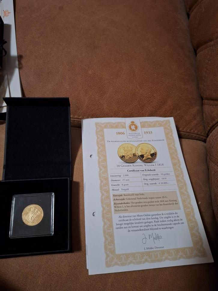10 Gulden Willem I 1818 - Gouden Munt, Postzegels en Munten, Munten | Nederland, Losse munt, 10 gulden, Koning Willem I, Ophalen of Verzenden