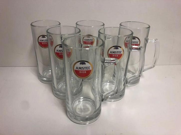 Bierglazen, bierpullen (+300 heschikbaar), Verzamelen, Biermerken, Zo goed als nieuw, Glas of Glazen, Amstel, Ophalen