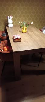 Houten eettafel voor 4 personen, Ophalen, Eikenhout, 50 tot 100 cm, Zo goed als nieuw