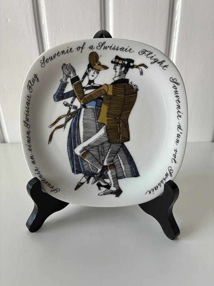 Swissair Souvenir Bordje - Kurt Wirth Design, Antiek en Kunst, Antiek | Wandborden en Tegels, Ophalen of Verzenden