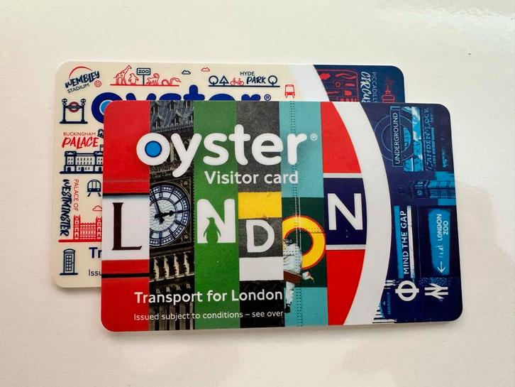 2 Oysterkaarten voor het OV in Londen, Tickets en Kaartjes, Trein, Bus en Vliegtuig, Eén persoon, Algemeen kaartje, Bus, Metro of Tram