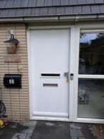 Voordeur , massief hout, met raampje en brievenbus, 80 tot 100 cm, Ophalen of Verzenden, Buitendeur, 200 tot 215 cm