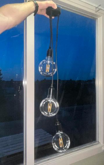 Set 3 zwarte hanglampen beschikbaar voor biedingen