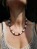 Nieuwe zelfgemaakte ketting met kralen van agaat en kokos, Sieraden, Tassen en Uiterlijk, Kettingen, Overige kleuren, Nieuw, Ophalen of Verzenden