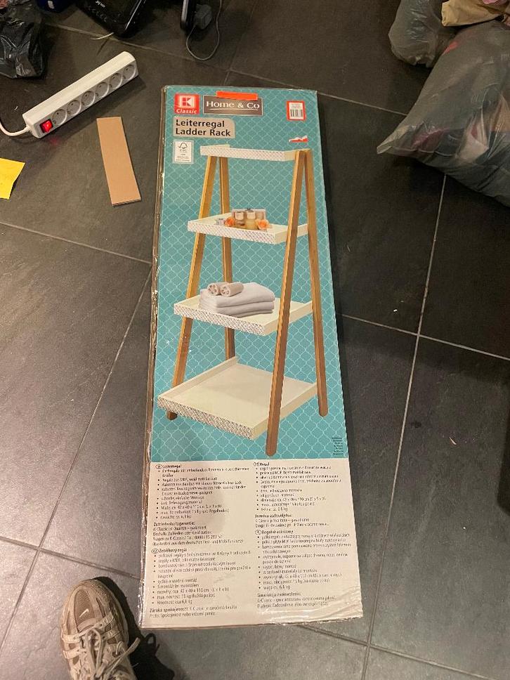 Houten ladder rek voor badkamer, Huis en Inrichting, Badkamer | Badkamermeubels, Nieuw, (Half)hoge kast, Minder dan 100 cm, 50 tot 100 cm