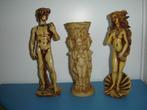 Beeldjes David en Venus met bijpassende vaas, Ophalen, Zo goed als nieuw, Kunststof
