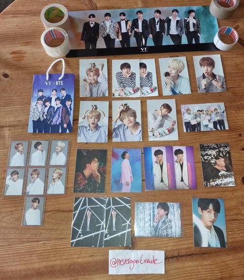 SET: 27x BTS x VT Cosmetics photocards/postcards/poster/bag, Verzamelen, Muziek, Artiesten en Beroemdheden, Zo goed als nieuw