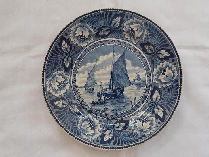Société Céramique delftsblauw wandbord decor HOLLANDIA, Antiek en Kunst, Antiek | Wandborden en Tegels, Ophalen of Verzenden