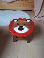 Kinderkrukje krukje stoeltje handgeschilderd dier eiken, Ophalen of Verzenden, Zo goed als nieuw, Hout