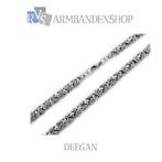 Rvs zilver heren ketting "Deegan" edelstaal 58 cm staal, Verzenden, Nieuw, Zilver, Overige materialen