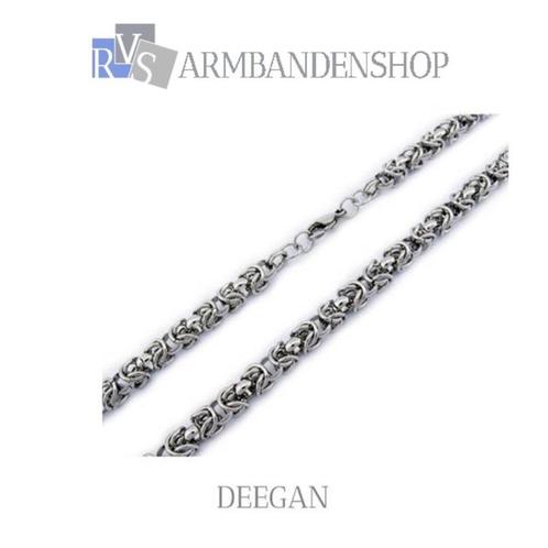 Rvs zilver heren ketting "Deegan" edelstaal 58 cm staal, Sieraden, Tassen en Uiterlijk, Kettingen, Nieuw, Overige materialen, Zilver