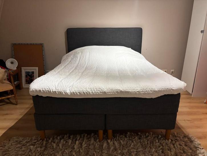 Boxspring 160x200 Dunvik incl. 2 losse HOVAG matrassen, Huis en Inrichting, Slaapkamer | Boxsprings, Gebruikt, 160 cm, 200 cm