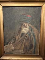 oud schilderij Rabbijn Zeitoun judaica jodendom joods Rebbe, Antiek en Kunst, Ophalen of Verzenden