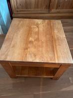 Zwaar Teak tafeltje, Huis en Inrichting, Tafels | Bijzettafels, Gebruikt, Vierkant, 55 tot 75 cm, Hout