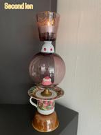 Vintage Brocante Kandelaar met Miniatuur, Ophalen of Verzenden