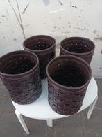 Set van 4 bruine rieten afvalemmers, Ophalen