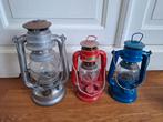 3x stormlamp, petroleumlamp, olielamp. Vintage., Ophalen of Verzenden