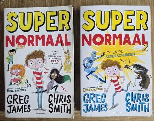 2 x Super Normaal - Greg James / Chirs Smith, Boeken, Kinderboeken | Jeugd | 10 tot 12 jaar, Zo goed als nieuw, Ophalen of Verzenden