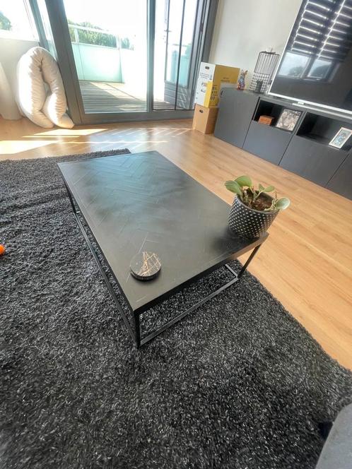 Zwarte Hout Sidetable Hongaarse Punt, Huis en Inrichting, Tafels | Salontafels, Gebruikt, Minder dan 50 cm, 50 tot 100 cm, 100 tot 150 cm