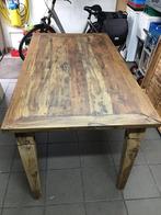 Robuuste Teakhouten Tafel, Huis en Inrichting, Tafels | Eettafels, Ophalen, Gebruikt, Teakhout, 50 tot 100 cm