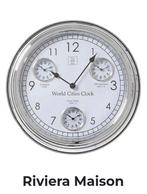 Riviera Maison Klok - Wereldsteden, Huis en Inrichting, Ophalen of Verzenden, Zo goed als nieuw, Analoog, Wandklok