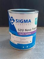 Sigma traplak S2U nova Soft Satin 1 liter ral7021, Nieuw, Ophalen of Verzenden, Lak, Grijs