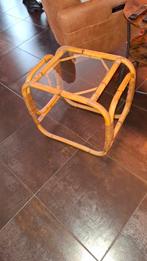 Vintage retro rotan bijzettafel zie omschrijving, Overige materialen, 55 tot 75 cm, Zo goed als nieuw, Rechthoekig