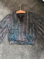 Groen/Zwarte Lurex Blouse - Feestdagen!, Ophalen of Verzenden, Zo goed als nieuw, Maat 38/40 (M), Groen