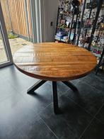 Ronde eettafel mango hout doorsnede 120cm, Ophalen, Rond, Zo goed als nieuw, Vijf personen of meer