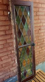 Vintage glas in lood raam, Ophalen, Gebruikt, Minder dan 80 cm, Glas in lood