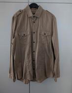 H&M hemd in katoen met pockets in beige kleur - Maat M, Kleding | Heren, Overhemden, Beige, Zo goed als nieuw, H&M, Halswijdte 39/40 (M)