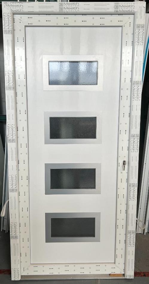 Kunststof voordeur 98 x 208 cm Rechts kleur Wit, Doe-het-zelf en Verbouw, Deuren en Horren, Nieuw, Buitendeur, 200 tot 215 cm