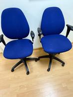 Bureaustoel blauw verstelbaar (2x), Ophalen, Gebruikt, Blauw, Bureaustoel