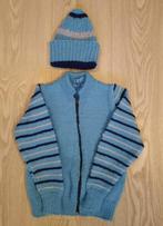 Handmade Blue and White Vest with Matching Beanie (Size 98), Handmade, Jongen, Trui of Vest, Ophalen of Verzenden