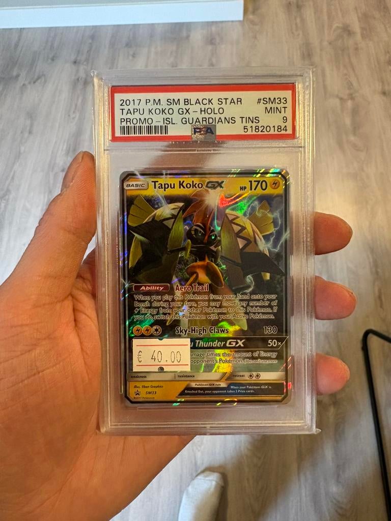 Pokemon Tupu Koko Promo PSA 9, Ophalen of Verzenden, Zo goed als nieuw