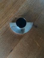 Taxco vintage broche zwarte onyx - 925 Mexico zilver, 4 tot 7 cm, Zwart, Ophalen of Verzenden, Zo goed als nieuw