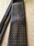 Vintage Bruine Jacquard Stropdas, Kleding | Heren, Stropdassen, Ophalen of Verzenden, Gedragen, Bruin, Met patroon