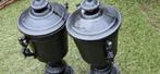 2 statige metalen tuinvazen(type amfora) + deksel (brocante), Ophalen of Verzenden, Gebruikt