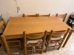 Massief houten eettafel met 6 stoelen, Ophalen, Gebruikt, 4 tot 6 stoelen