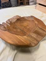 Unieke teak houten fruitschaal, Ophalen of Verzenden, Zo goed als nieuw, Rond, Hout