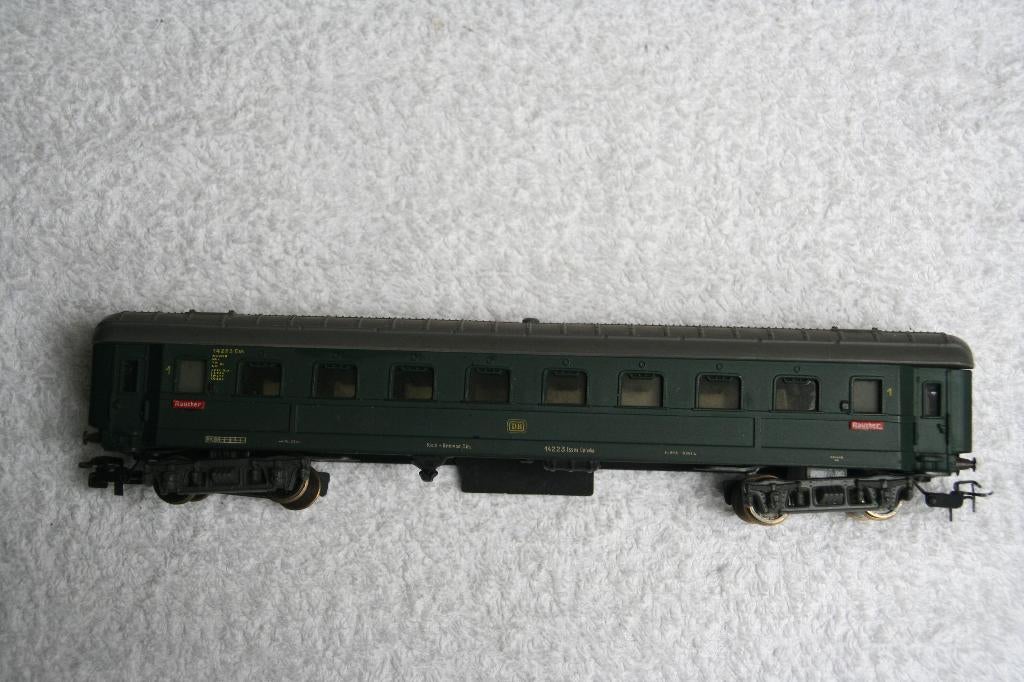 Pocher HO 202 personenwagen DB 14223 groen 1e klasse (2-2), Hobby en Vrije tijd, Modeltreinen | H0, Overige merken, Wisselstroom