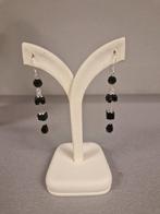Zilveren oorbellen met onyx, 6 cm lang, Sieraden, Tassen en Uiterlijk, Oorbellen, Hangers, Zwart, Nieuw, Ophalen of Verzenden