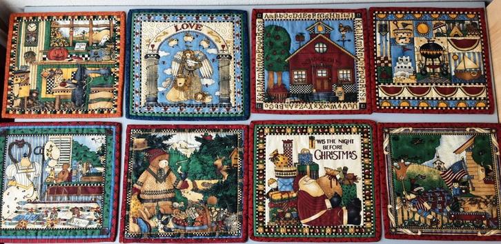 8 miniquiltjes quilten patchwork Debbie Mumm, Hobby en Vrije tijd, Naaien en Fournituren, Nieuw, Ophalen of Verzenden