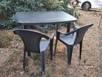 Tuintafel met 4 kuipstoelen, Ophalen, Gebruikt, Kunststof