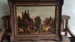 19e eeuws olieverf Naarden Raadhuisstraat v Haerlem, Antiek en Kunst, Ophalen